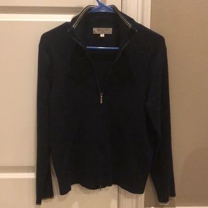 Vintage Bobby Jones golf 100% cotton knit two-way zip up cardigan sweatshirt